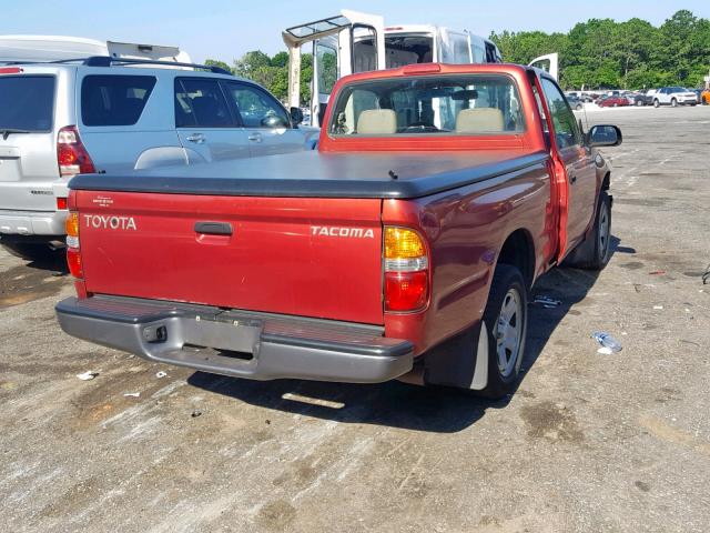 5TENL42N82Z013630 - 2002 TOYOTA TACOMA RED photo 4