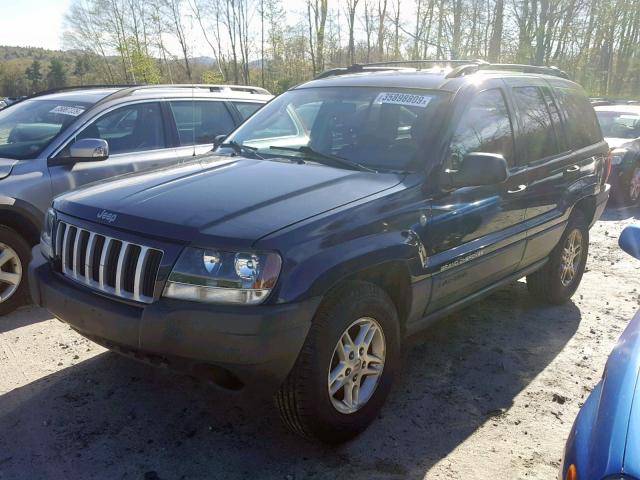 1J4GW48S64C351780 - 2004 JEEP GRAND CHER BLUE photo 2