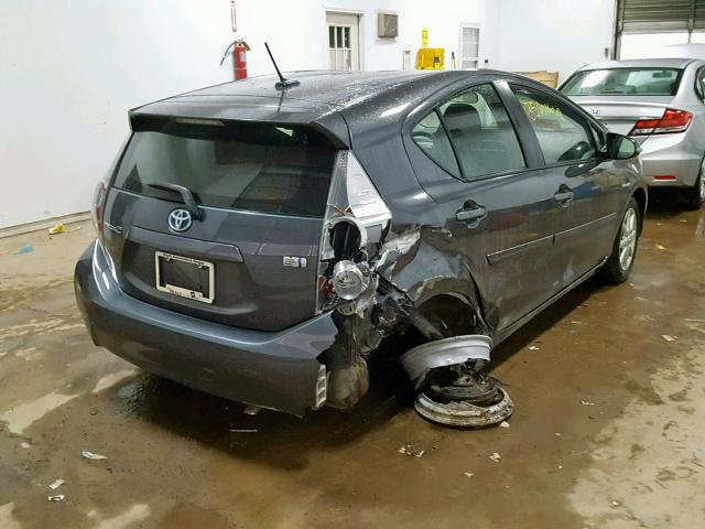 JTDKDTB38D1057861 - 2013 TOYOTA PRIUS C GRAY photo 4