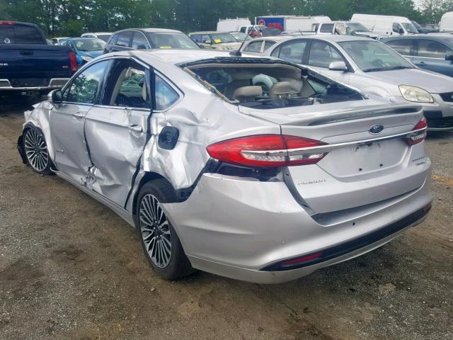 3FA6P0RU0JR250521 - 2018 FORD FUSION TIT SILVER photo 3