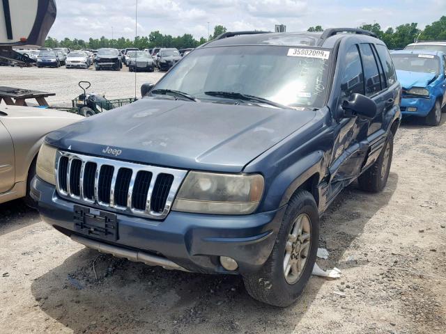 1J4GX48S54C186639 - 2004 JEEP GRAND CHER BLUE photo 2