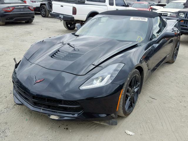 1G1YB3D79H5113183 - 2017 CHEVROLET CORVETTE S BLACK photo 2