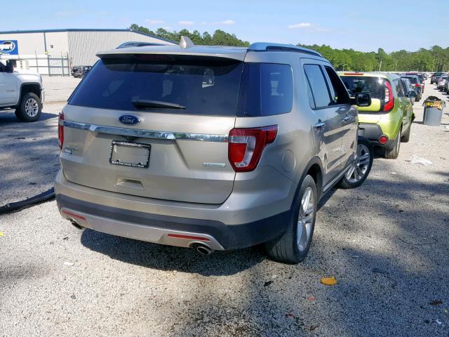 1FM5K7FH9HGA20221 - 2017 FORD EXPLORER L GOLD photo 4