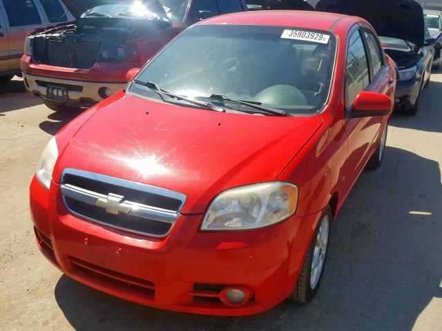 KL1TG56E19B608076 - 2009 CHEVROLET AVEO LT RED photo 2