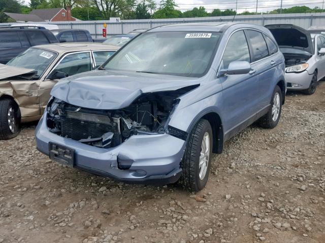 5J6RE4H70BL025686 - 2011 HONDA CR-V EXL BLUE photo 2