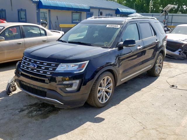 1FM5K7F87HGC27268 - 2017 FORD EXPLORER L BLACK photo 2