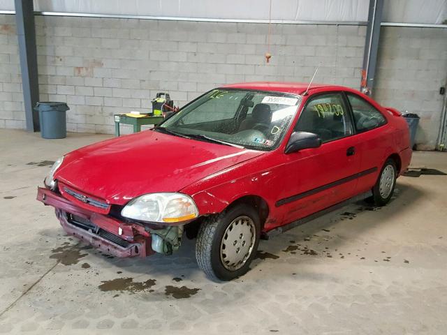 1HGEJ6221VL083689 - 1997 HONDA CIVIC DX RED photo 2