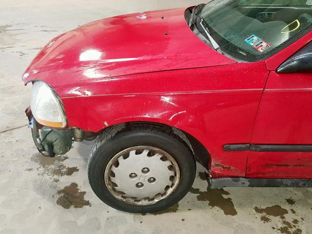 1HGEJ6221VL083689 - 1997 HONDA CIVIC DX RED photo 9