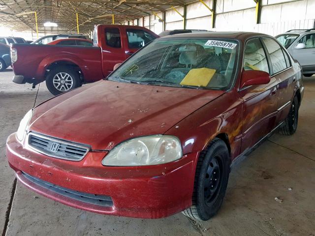 2HGEJ8647XH571357 - 1999 HONDA CIVIC EX RED photo 2