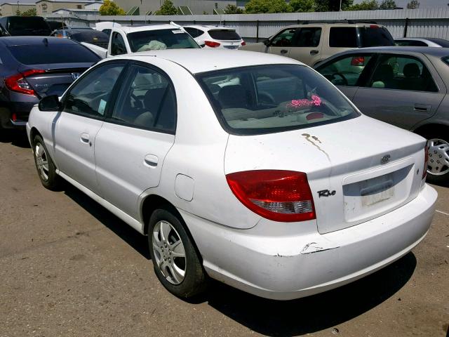 KNADC125246337003 - 2004 KIA RIO WHITE photo 3