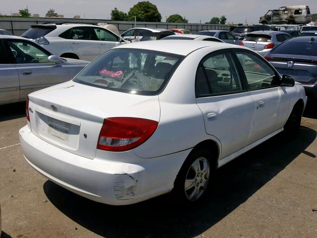 KNADC125246337003 - 2004 KIA RIO WHITE photo 4