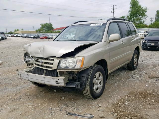 JTEHF21A330106219 - 2003 TOYOTA HIGHLANDER BEIGE photo 2