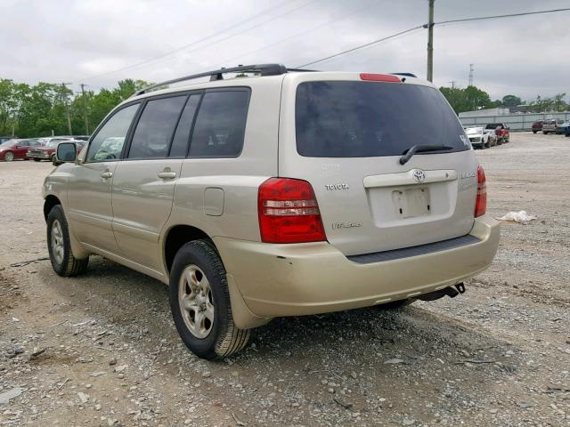 JTEHF21A330106219 - 2003 TOYOTA HIGHLANDER BEIGE photo 3