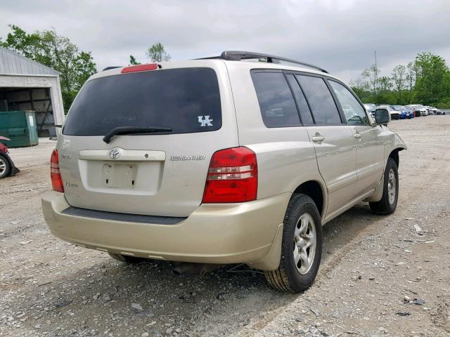 JTEHF21A330106219 - 2003 TOYOTA HIGHLANDER BEIGE photo 4