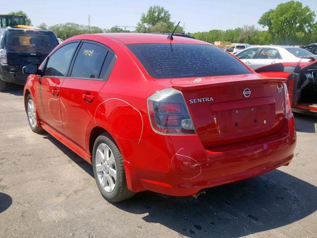 3N1AB6AP8CL660634 - 2012 NISSAN SENTRA 2.0 RED photo 3