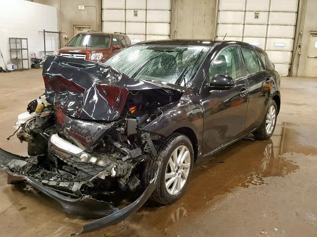 JM1BL1L75D1764845 - 2013 MAZDA 3 I BLACK photo 2