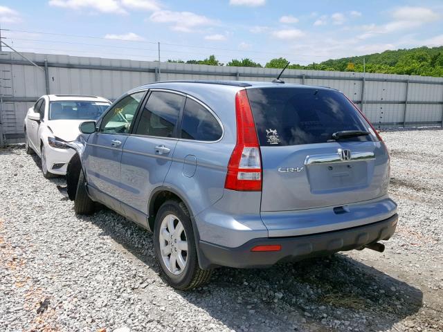 JHLRE48728C065978 - 2008 HONDA CR-V EXL BLUE photo 3