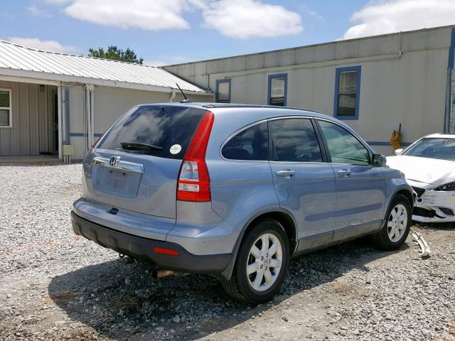 JHLRE48728C065978 - 2008 HONDA CR-V EXL BLUE photo 4