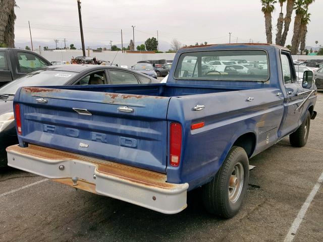 000000F15JRY63658 - 1977 FORD PICK UP BLUE photo 4