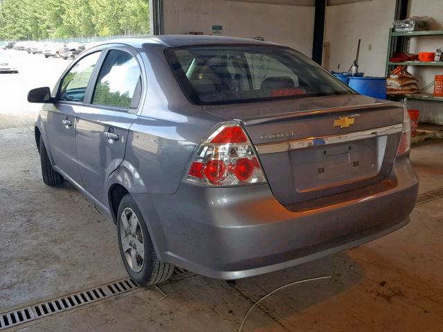 KL1TD5DE2AB127608 - 2010 CHEVROLET AVEO LS GRAY photo 3