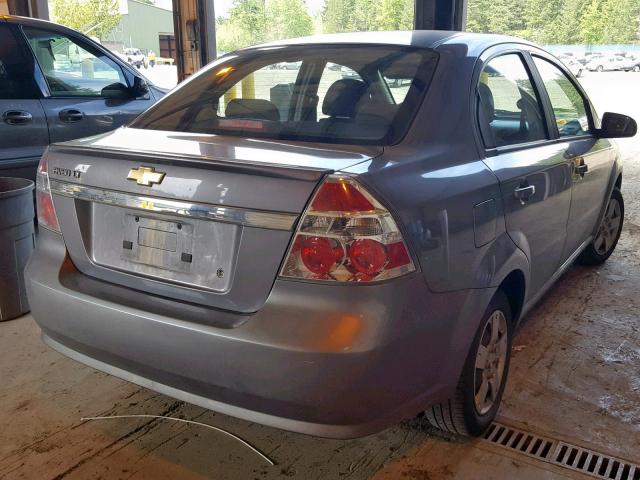 KL1TD5DE2AB127608 - 2010 CHEVROLET AVEO LS GRAY photo 4