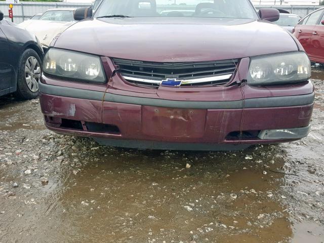 2G1WH55KX39188202 - 2003 CHEVROLET IMPALA LS MAROON photo 9