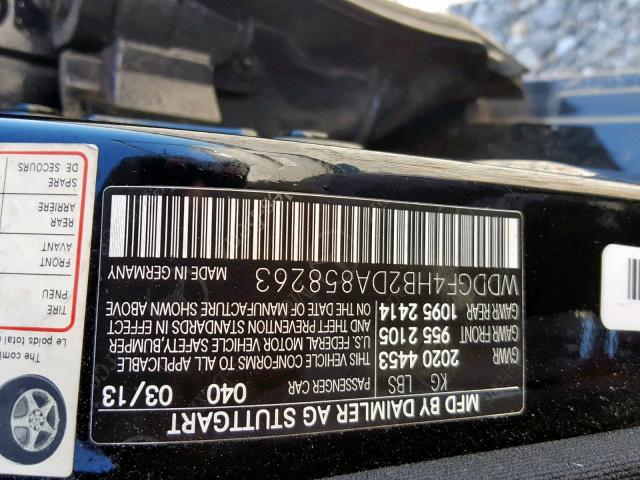 WDDGF4HB2DA858263 - 2013 MERCEDES-BENZ C 250 BLACK photo 10