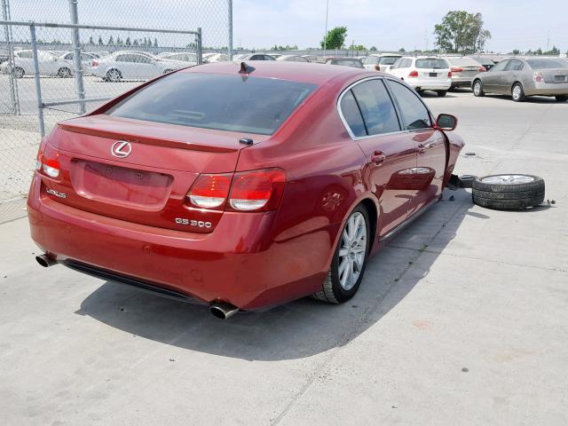 JTHBH96S765012543 - 2006 LEXUS GS 300 RED photo 4