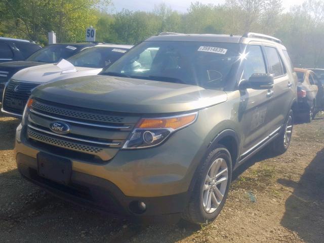 1FM5K8F84DGA59900 - 2013 FORD EXPLORER L GREEN photo 2