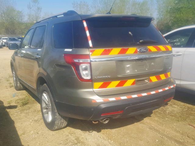 1FM5K8F84DGA59900 - 2013 FORD EXPLORER L GREEN photo 3