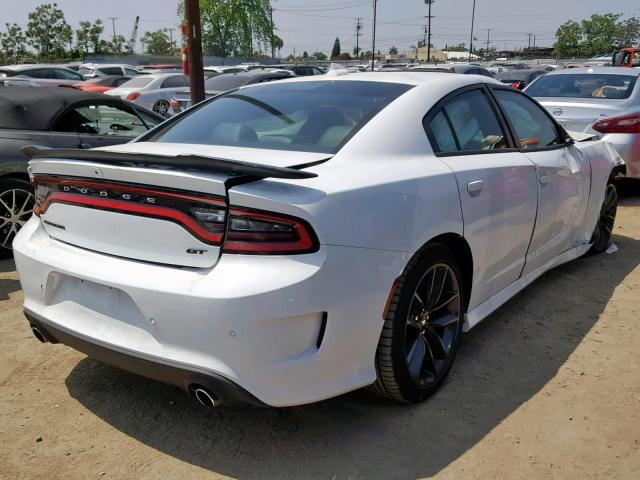 2C3CDXHG6KH597556 - 2019 DODGE CHARGER GT WHITE photo 4