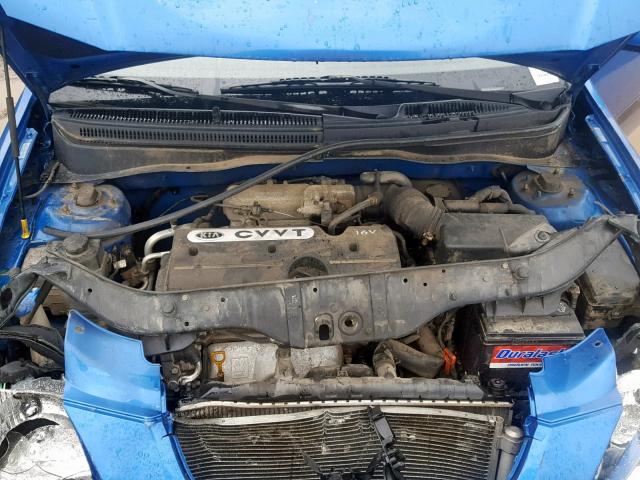 KNADE223596514293 - 2009 KIA RIO BASE BLUE photo 7