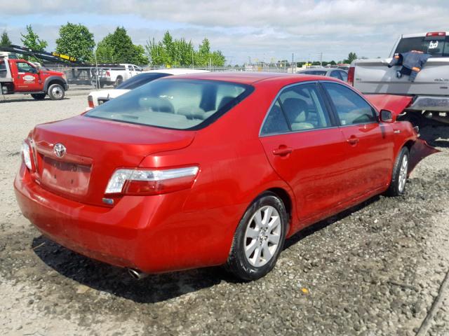 4T1BB46KX8U031369 - 2008 TOYOTA CAMRY HYBR RED photo 4