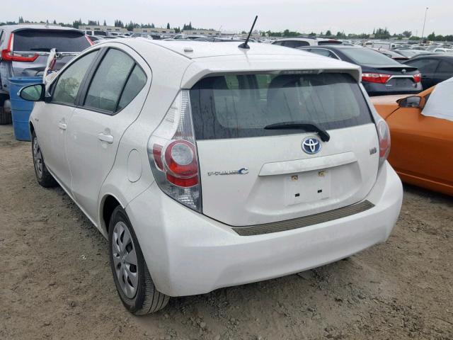 JTDKDTB39E1084228 - 2014 TOYOTA PRIUS C WHITE photo 3