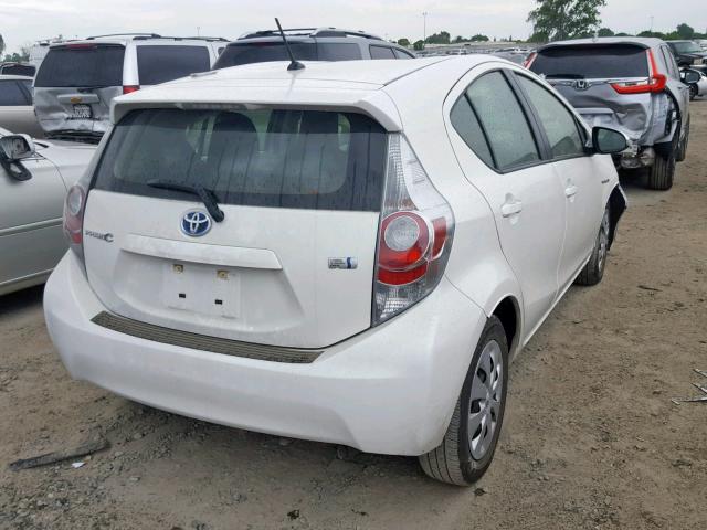 JTDKDTB39E1084228 - 2014 TOYOTA PRIUS C WHITE photo 4