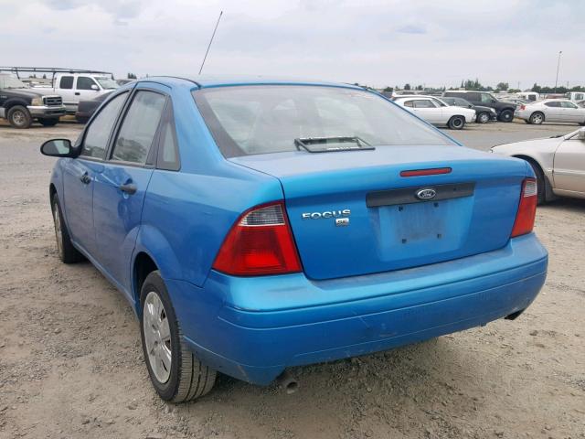 1FAHP34N37W279205 - 2007 FORD FOCUS ZX4 BLUE photo 3