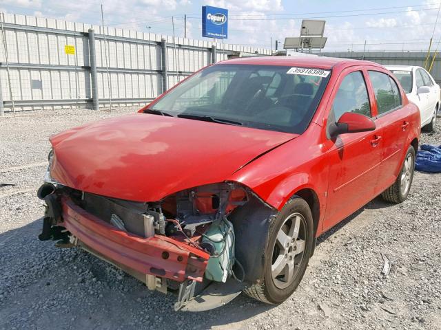 1G1AT58H697163896 - 2009 CHEVROLET COBALT LT RED photo 2