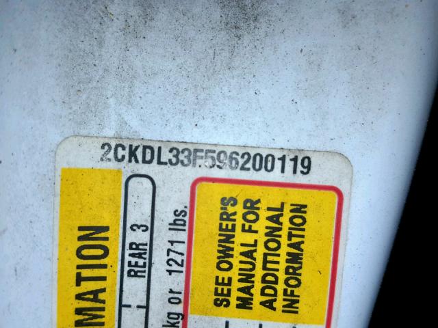 2CKDL33F596200119 - 2009 PONTIAC TORRENT WHITE photo 10