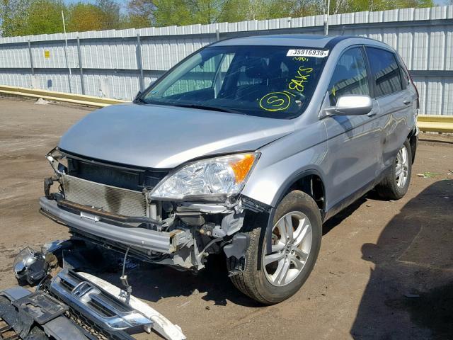 JHLRE4H70AC011133 - 2010 HONDA CR-V EXL SILVER photo 2