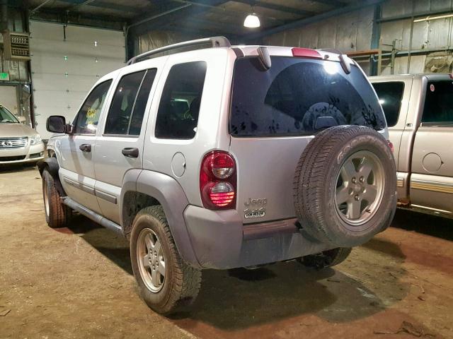 1J4GL48K65W603102 - 2005 JEEP LIBERTY SP SILVER photo 3