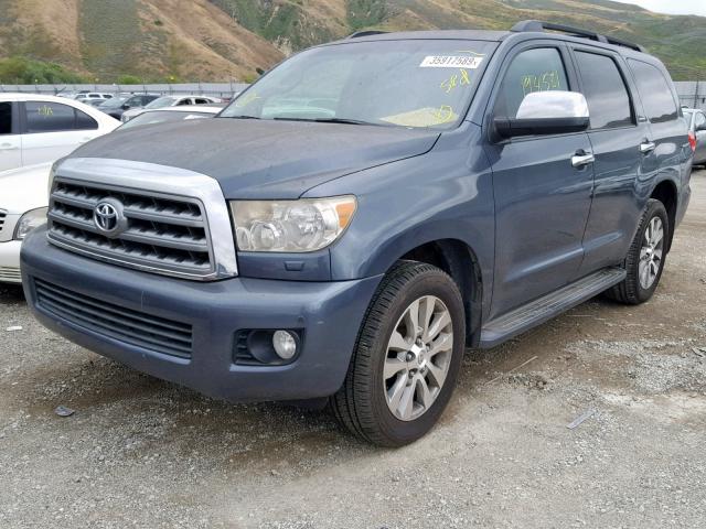 5TDZY68A18S006365 - 2008 TOYOTA SEQUOIA LI BLUE photo 2