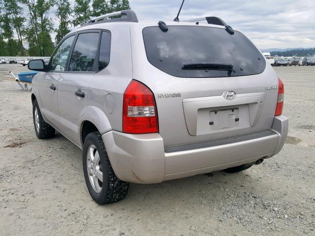 KM8JM12B85U077188 - 2005 HYUNDAI TUCSON GL SILVER photo 3