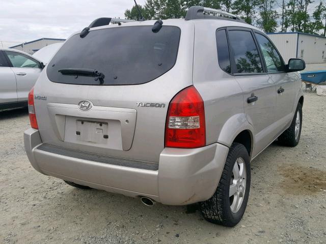 KM8JM12B85U077188 - 2005 HYUNDAI TUCSON GL SILVER photo 4