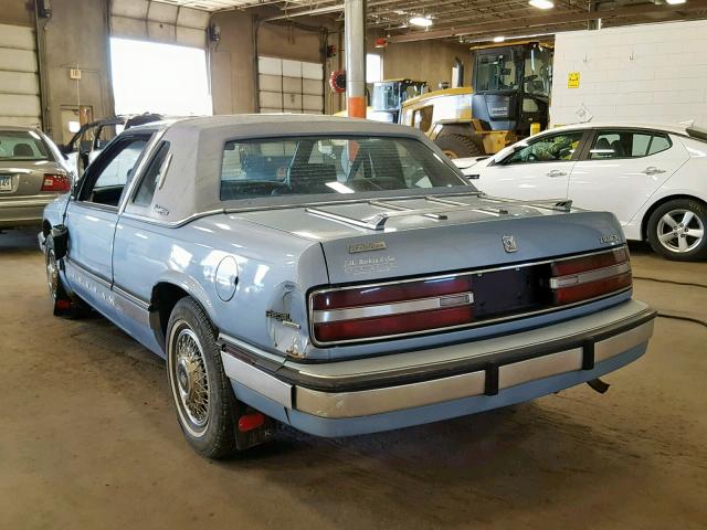 2G4WD14T7K1459327 - 1989 BUICK REGAL LIMI BLUE photo 3