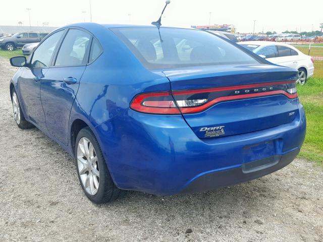 1C3CDFBA3DD143568 - 2013 DODGE DART SXT BLUE photo 3