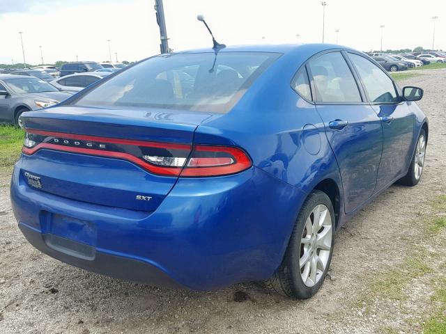 1C3CDFBA3DD143568 - 2013 DODGE DART SXT BLUE photo 4