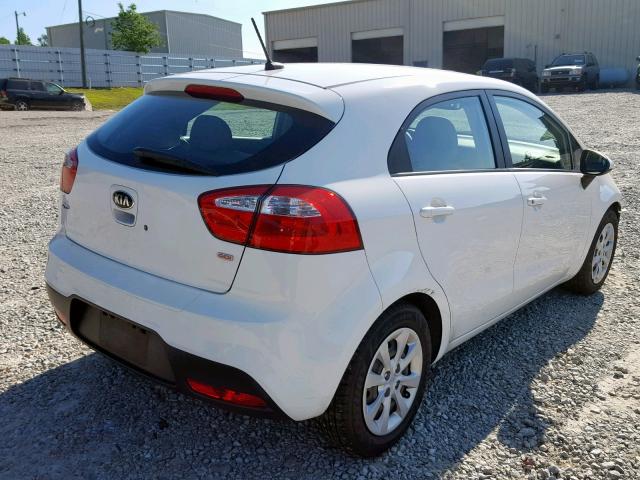 KNADM5A32E6351330 - 2014 KIA RIO LX WHITE photo 4