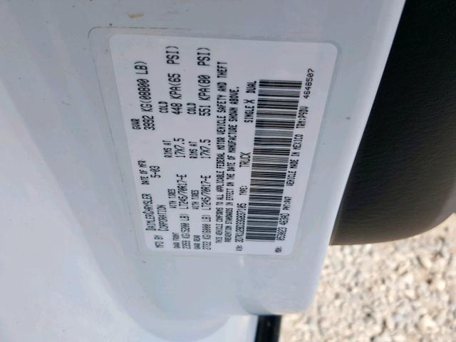 3D7KU28D33G837105 - 2003 DODGE RAM 2500 S თეთრი ფოტო 10