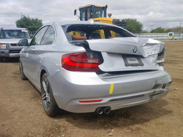 WBA2F9C55HV664566 - 2017 BMW 230I SILVER photo 3