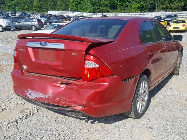 3FAHP0JA6BR131772 - 2011 FORD FUSION SEL RED photo 4